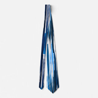青と白の抽象芸術 ネクタイ
