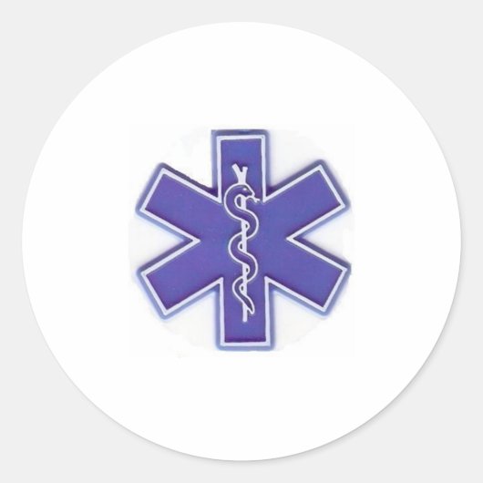 青と白の数値2 ラウンドシール (正面)