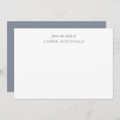 青と白の文エレガント具パーソナライズされた ノートカード (正面/裏面)