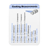 青と白の料理測定チャート磁石 マグネット (縦)
