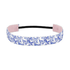 青と白の旋回パターエレガントン アスレチックヘッドバンド