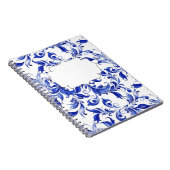 青と白の旋回ヴィンテージのカスタマイズエレガント可能 ノートブック (右側)