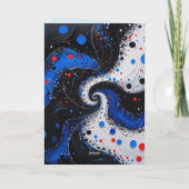 青と白の旋回抽象デザイン 空白の カード (裏面)