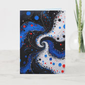 青と白の旋回抽象デザイン 空白の カード (正面)