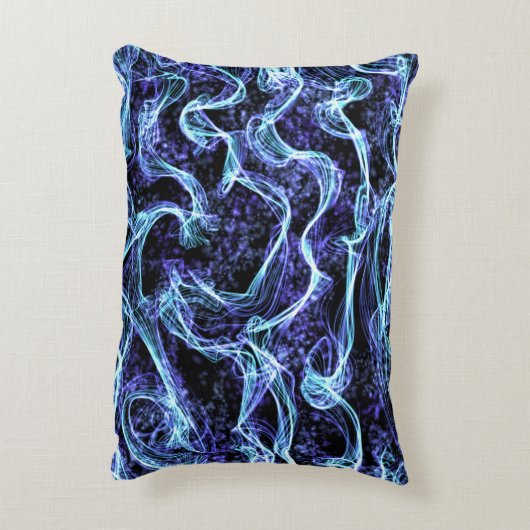 青と白の旋回枕 アクセントクッション (裏面(縦))