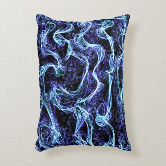 青と白の旋回枕 アクセントクッション (正面(垂直))