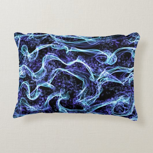 青と白の旋回枕 アクセントクッション (裏面)