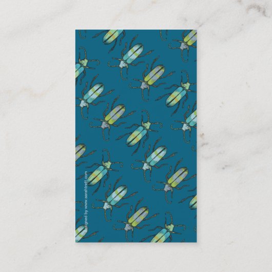 青と白の昆虫学者の名刺 名刺 (裏面)