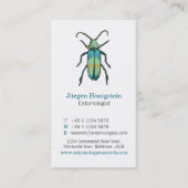 青と白の昆虫学者の名刺 名刺 (正面)