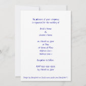 青と白の星カスタムウェディングの招待 招待状 (裏面)