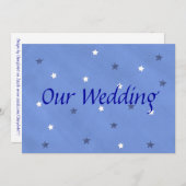 青と白の星カスタムウェディングの招待 招待状 (正面/裏面)