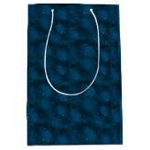 青と白の星空の夜 ミディアムペーパーバッグ (正面)