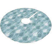 青と白の木のクリスマス ブラッシュドポリエステルツリースカート (アングル)