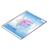 青と白の未来の弁護士 スパイラル フォト ノートブック (左側)