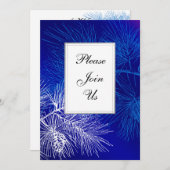 青と白の松のカスタム招待状テンプレート 招待状 (正面/裏面)