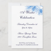 青と白の松のカスタム招待状テンプレート 招待状 (裏面)