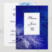 青と白の松のカスタム招待状テンプレート 招待状 (正面/裏面)