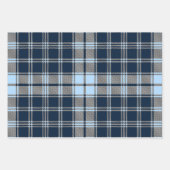 青と白の格子模様の濃淡 ラッピングペーパーシート (正面2)