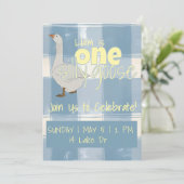 青と白の格子縞の 1 つの 馬鹿なガチョウ 招待状 (スタンド正面)