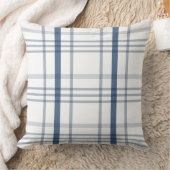 青と白の格子縞 クッション (ブランケット)