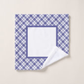 青と白の格子縞 バスタオルセット (ウォッシュタオル)