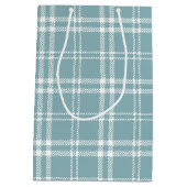 青と白の格子縞 ミディアムペーパーバッグ (裏面)