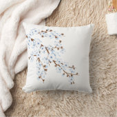 青と白の桜の花 クッション (ブランケット)