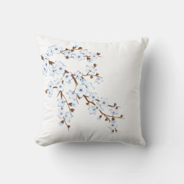 青と白の桜の花 クッション