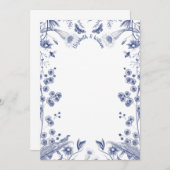 青と白の植物園フラットノート サンキューカード (正面/裏面)