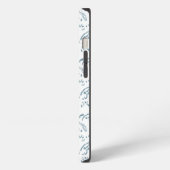 青と白の模様入り壁紙 iPhoneケース (左側面)