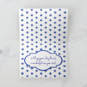 青と白の母の日 カード (内部)