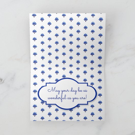 青と白の母の日 カード (内部)