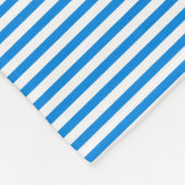 青と白の毛布ストライプの布 フリースブランケット (角)