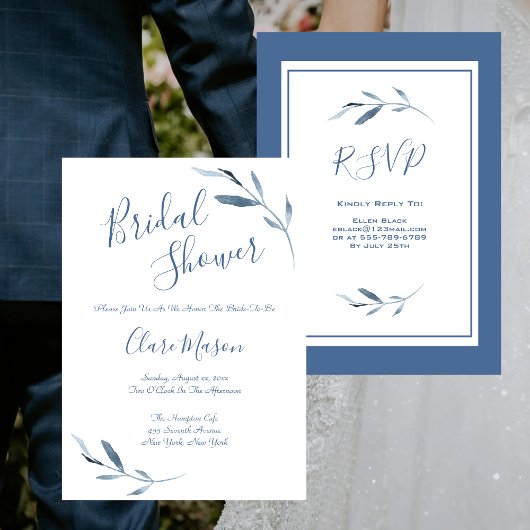 青と白の水のカラーブライダルシャワー