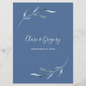 青と白の水の結婚色 メニュー (裏面)