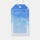 青と白の水の色ありがとうギフトラベル ギフトタグ (正面)