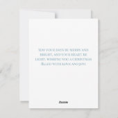 青と白の水の色のクリスマスカード シーズンカード (裏面)