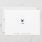 青と白の水の色のフローラは日付を保存 セーブザデート (裏面)