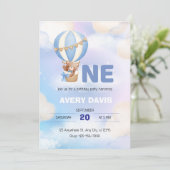 青と白の水の色のミニマリスト 招待状 (スタンド正面)