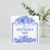 青と白の水の色の母の日カード シーズンカード (スタンド正面)