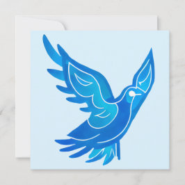 青と白の水の色ピース鳩 シーズンカード