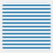 青と白の水平ストライプ スクエアシール (正面)