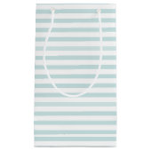 青と白の水平ストライプ スモールペーパーバッグ (正面)