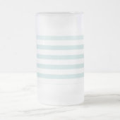 青と白の水平ストライプ フロストグラスビールジョッキ (中央)