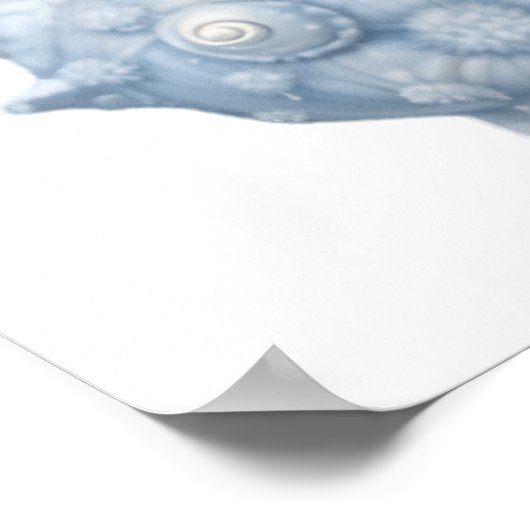 青と白の水彩の貝殻 - 海の産院 ポスター (角)