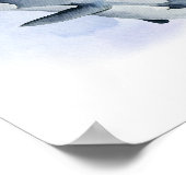 青と白の水彩オルカキラークジラ ポスター (角)