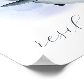 青と白の水彩オルカキラーホワイト ポスター (角)