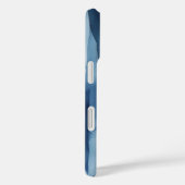 青と白の水彩ストライプ モノグラム 名前イニシャル Case-Mate iPhoneケース (裏面 / 右)