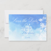 青と白の水彩日付カードを保存