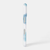 青と白の水彩画が特徴のスマホケース iPhone 16ケース (右側面)